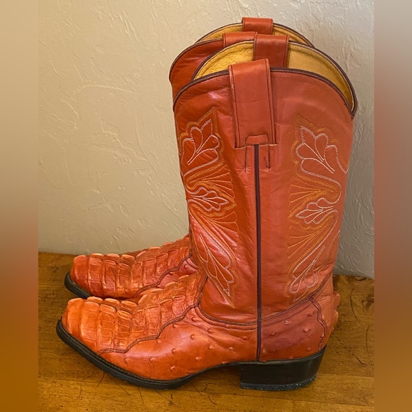 Pastizal Croc Ostrich Brown Leather Boots Mexico Mens Mexico Sz 7 / US S… main image 7